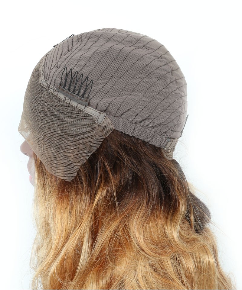 Honey Blonde Ombre Wavy Lace Front Human Hair Wigs Msbuy