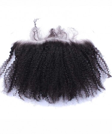 Afro Kinky Curly Lace Frontal Closure 13x4 Lace Frontal Bleached Knots