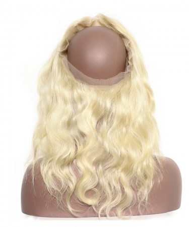 Pre Plucked 613 Blonde 360 Lace Frontal Closure Body Wave Remy Brazilian Hair