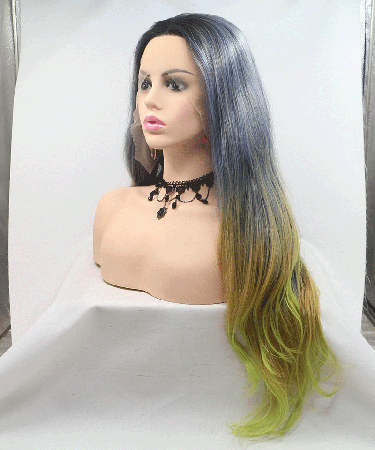 Synthetic Lace Front Wigs Body Wave Heat Resistant Fiber Hair Natural Hairline Colorful Body Wave Wigs