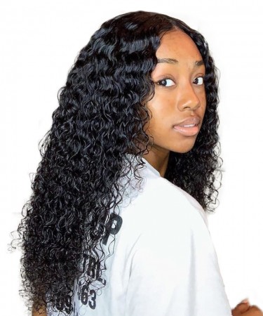 Undetected 360 Lace Frontal Wig Pre Plucked With Baby Hair 150% Density Indian Hair Deep Wave Human Hair Wigs For Women