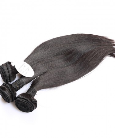 100% Human Hair 2 Pcs Straight Bundles Natural Black Brazilian Virgin Hair 
