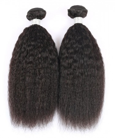 Kinky Straight Brazilian Virgin Hair 3 Pcs 100% Human Hair Weaving