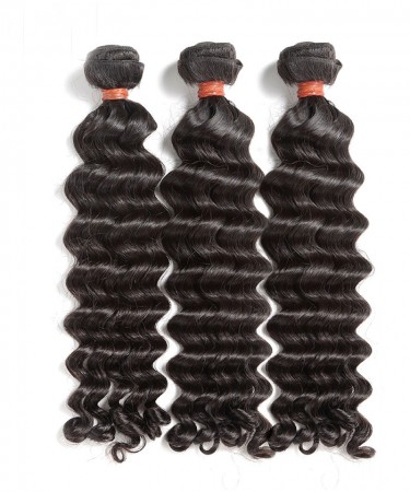3 Bundles Deep Wave Malaysian Virgin Hair Unprocessed Malaysian Deep Curly 100% Human Hair Extensions