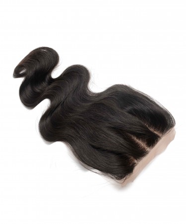 Silk Base Closure Body Wave Brazilian Human Hair 4x4 Medium Brown Lace