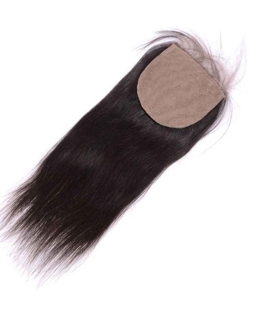 Silk Base Closure Straight Brazilian Remy Human Hair 4x4 Free Part Closure