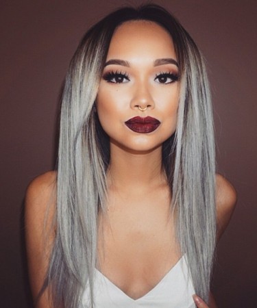 Grey Ombre Synthetic Lace Front Wig