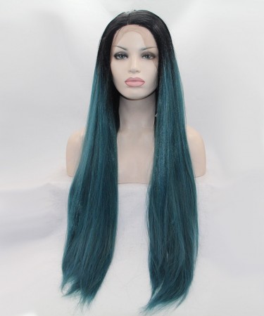 1B/Dark Blue Ombre Synthetic Wig With For Black Women