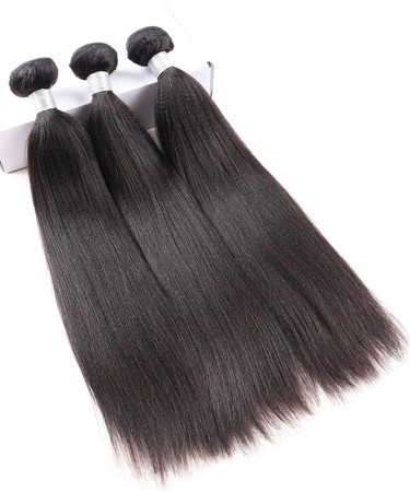 100% Human Hair 3 Pcs Yaki Straight Bundles Brazilian Virgin Hair 