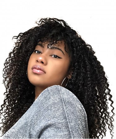 Msbuy Hair Wig 250% Density Kinky Curly Lace Front Human Hair Wigs For Black Women Kinky Curly Lace Front Wigs Natrual Curly Pre Plucked With Baby Hair 