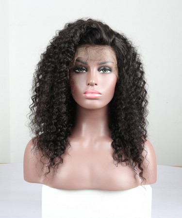 Brazilian Lace Wigs Deep Curly 18 inches 130% Density Pre-Plucked Natural Hairline