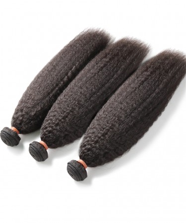 Kinky Straight Brazilian Virgin Hair Bundles 3 Pcs 100% Human Hair Weaving Msbuy Hair 