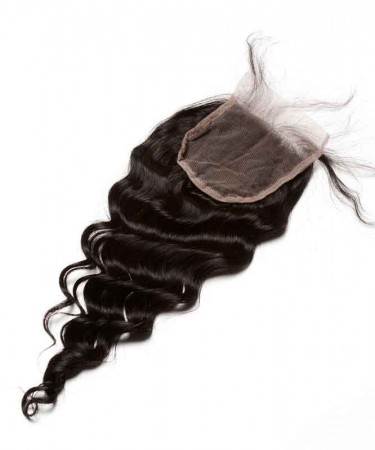 Loose Wave Lace Closure Remy Brazilian Human Hair Closure 4x4 Lace Size