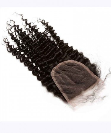 Brazilian Virgin Hair Kinky Curly Human Hair Lace Closure 4x4 Lace Size