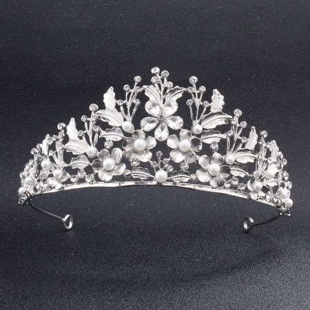 Leaf flower pearl bridal crown 1PCS