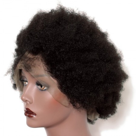 Msbuy Hair Wigs More Afro Kinky Curly Full Lace Wig For Black Women 6 inch 3 pieces Plucked With Baby Hair 