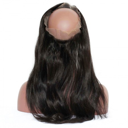 Brazilian Remy Straight Human Hair 360 Lace Frontal With Natural Hairline