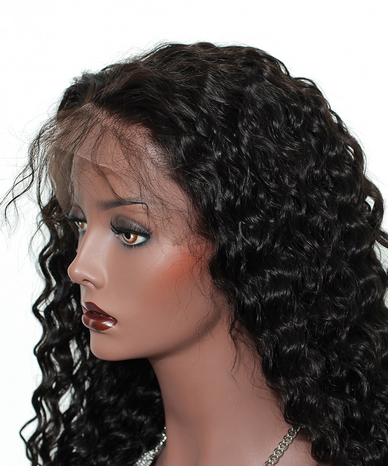 Brazilian Loose Curly Lace Front Human Hair Wigs 250% ...