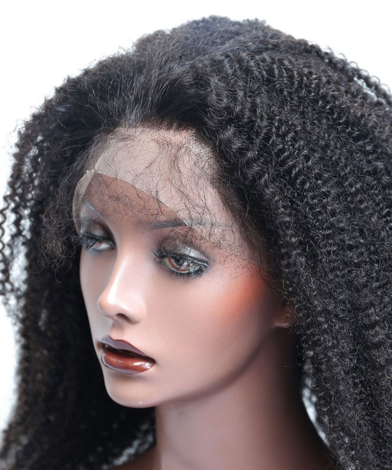 Super Thick 250% Density Afro Kinky Curly Lace Front Human ...