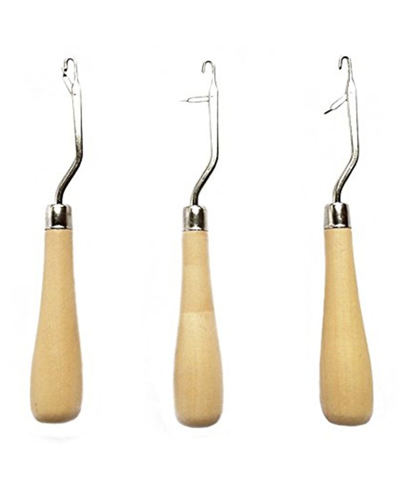 Uncinetto Latch Hook Con Manico In Legno - Lunghezza 15,8 Cm - Attrezzo Per Tappeti, Arazzi E Extension Capelli - 3