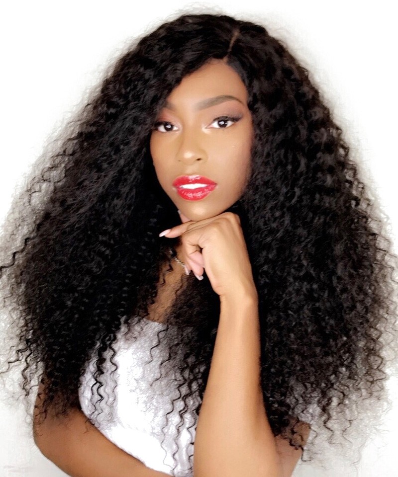 250% Density Kinky Curly Human Hair Lace Front Wigs Black ... (800 x 960 Pixel)
