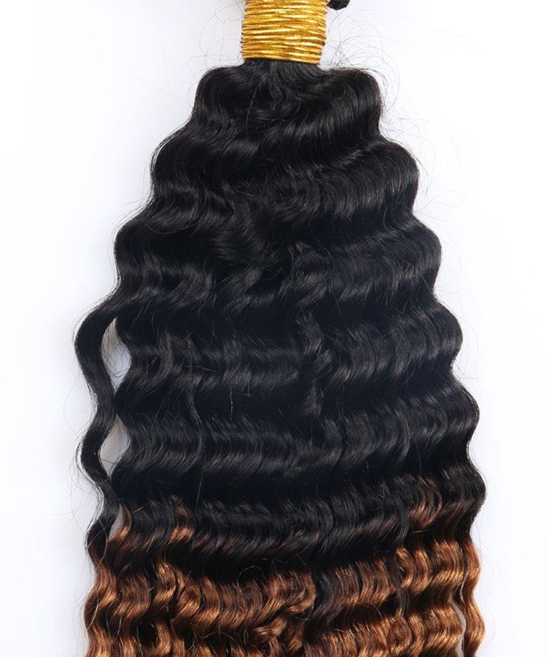 3 Pcs Afro Kinky Curly Hair Bundles 1B/30 Ombre Human Hair ...