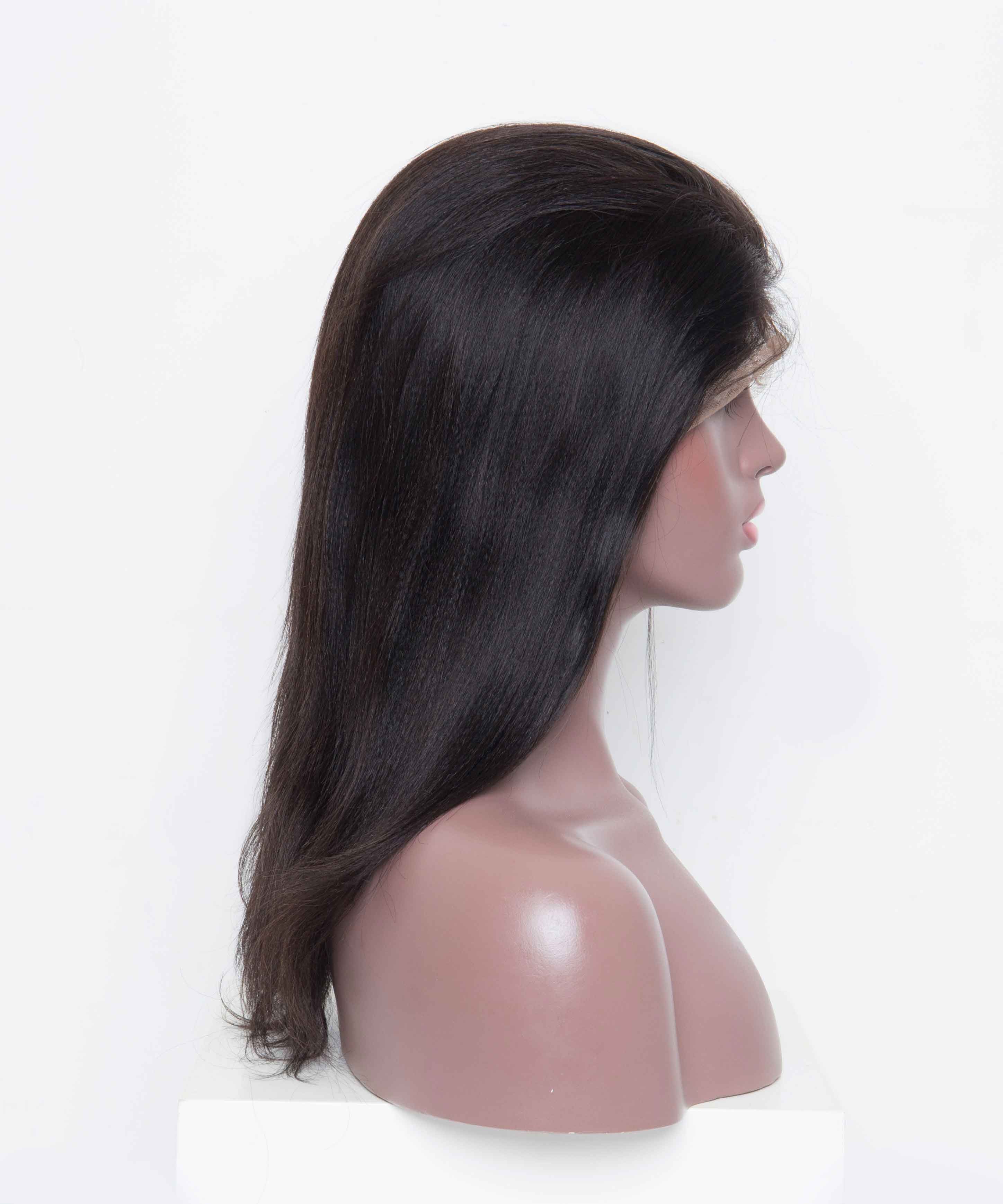 Silk Top Wigs Light Yaki Straight Full Lace Human Hair Wigs