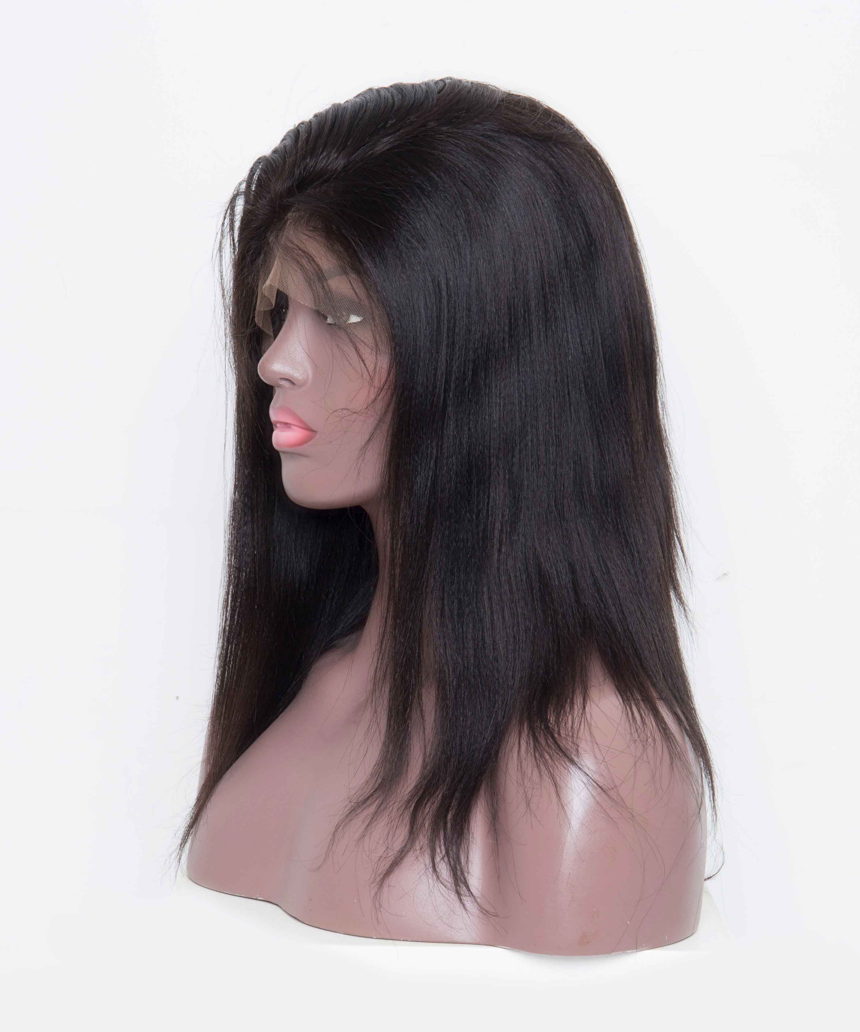 Silk Top Wigs Light Yaki Straight Full Lace Human Hair Wigs