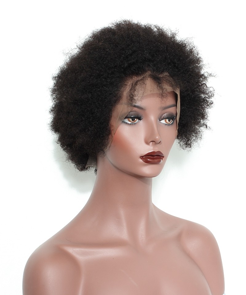 Afro Curly Lace Front Wig For Black Women 6 inch