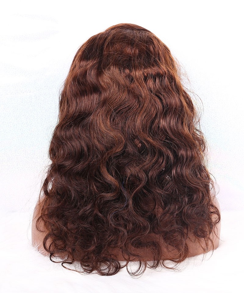 Brown Hair Color Lace Front Human Hair Wigs 250% Density For Black