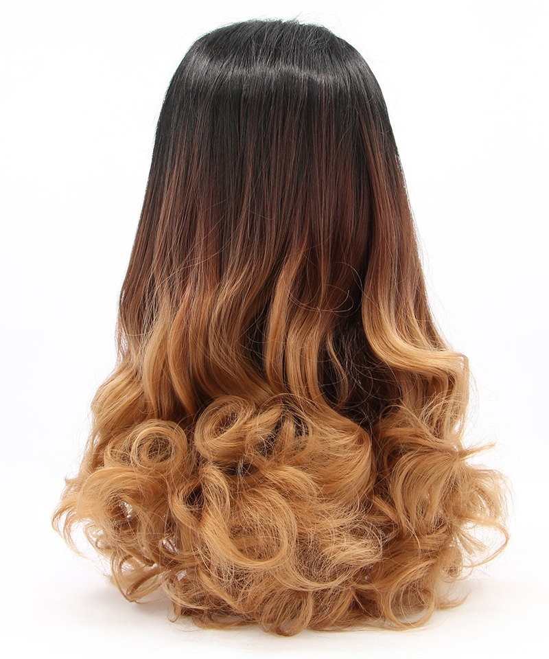Dark Brown Ombre Synthetic Wig With For Black Women