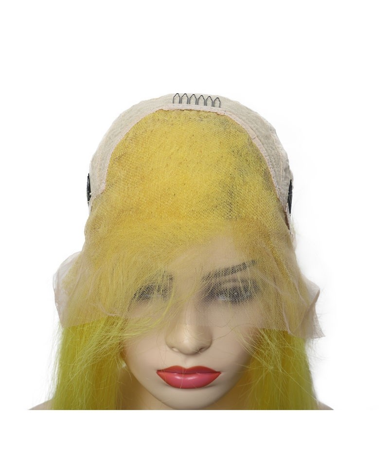 Light Yellow Colorful Human Hair Wigs For Black Women For ...