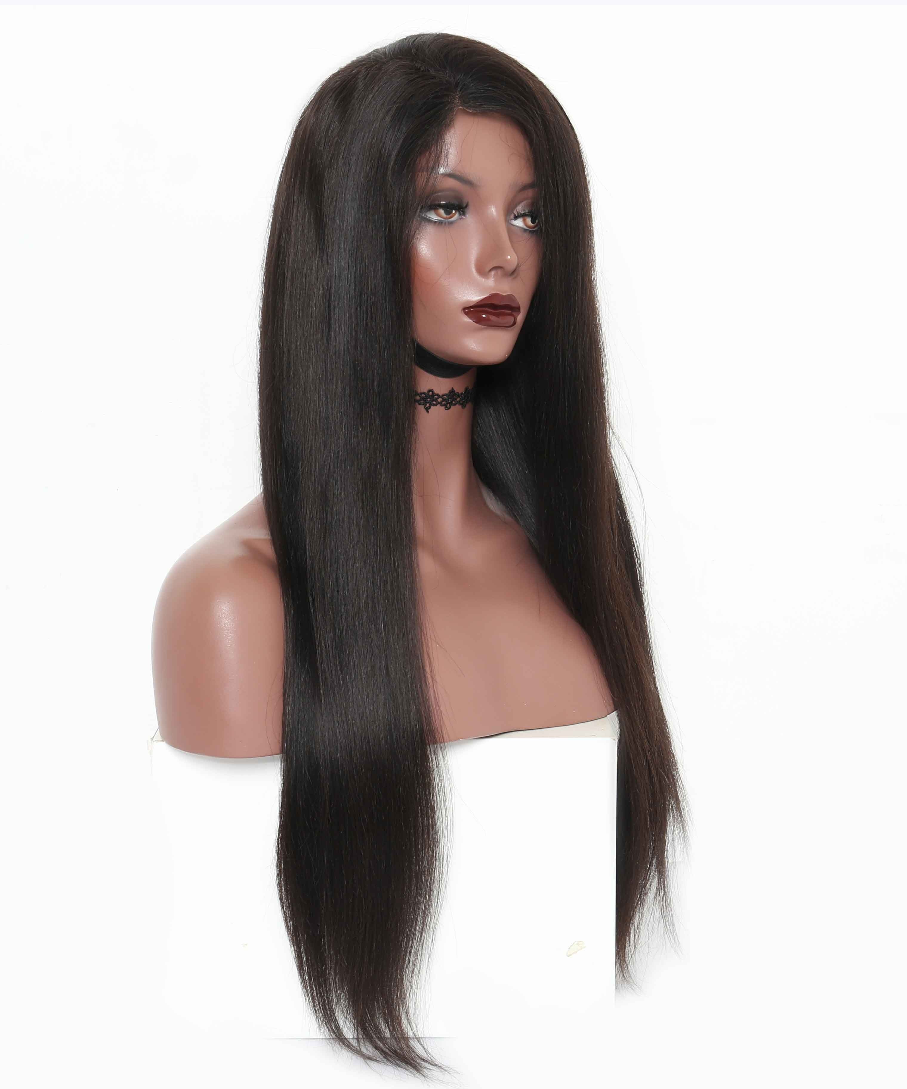Thick Wigs 180 Density Straight Full Lace Human Hair Wigs For Black