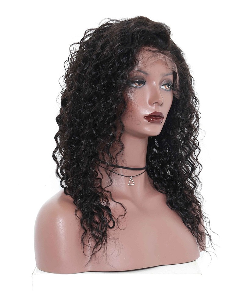14" Loose Curly Lace Front Human Hair Wigs 250 High Density Lace Wigs