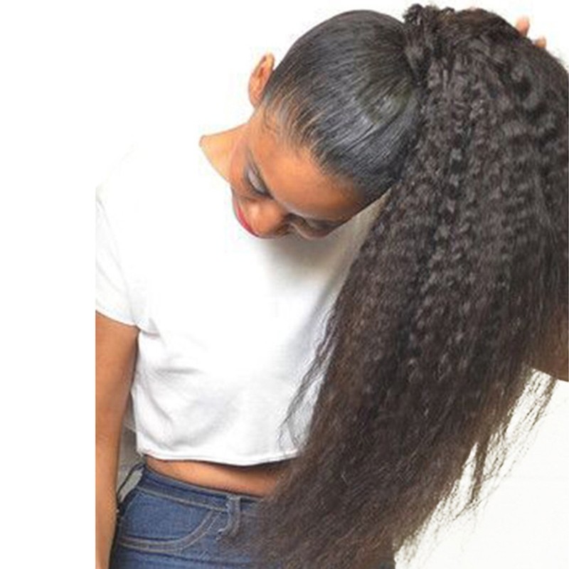 Msbuy Kinky Straight Ponytail For Women Natural Coarse Yaki Hair 1