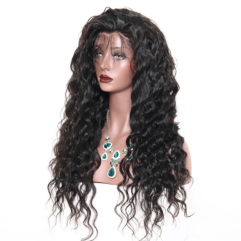 Msbuy Loose Wave Full Lace Human Hair Wigs 250 Density