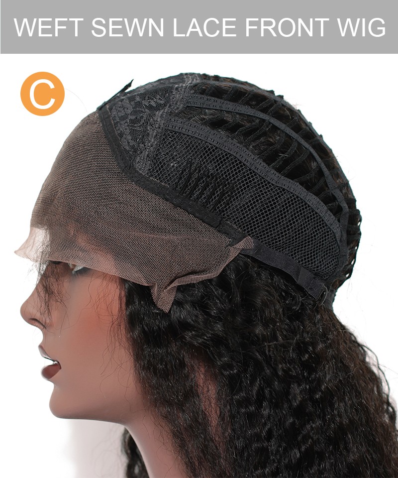 SALE! 14inch 150 Density Deep Curly Lace Front Human Hair Wigs Medium