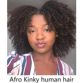 Msbuy Afro Kinky Curly 360 Lace Frontal Wigs Pre Plucked 150% Density Brazilian Afro Kinky Curly Lace Front Human Wigs For Black Women With Baby Hair 