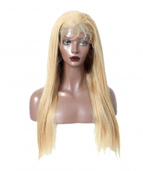Colorful 250 High Density Lace Front Hair Wigs Pre Plucked #27 Brazilian Straight Virgin Human Hair Wig With Baby Hair