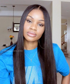 Straight Full Lace Human Hair Wigs Silk Top Wigs Natural Scalp