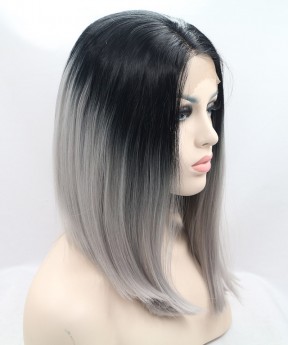 1B/Grey Ombre Short Bob Style Synthetic Wig