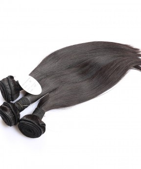 100% Human Hair 2 Pcs Straight Bundles Natural Black Brazilian Virgin Hair 