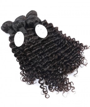 Brazilian Virgin Hair Weave Bundles Deep Wave 100% Human Hair Nature Color 3 Bundles
