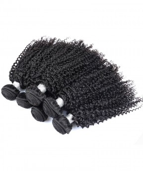Kinky Curly Hair Weft 1 Bundle Natural Color 100% Human Hair Weaving
