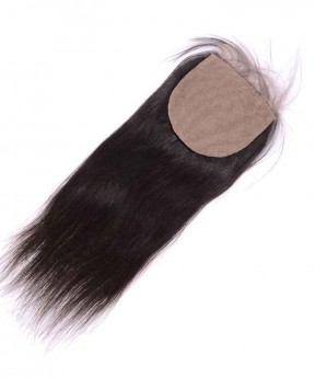 Silk Base Closure Straight Brazilian Remy Human Hair 4x4 Free Part Closure