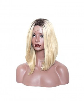Synthetic Lace Front Wig Straight Short Bob Lace Front Wigs 1B  Blonde Ombre Wigs