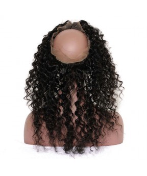 Pre Plucked Deep Wave 360 Lace Frontal Closure With Baby Hair Free Part