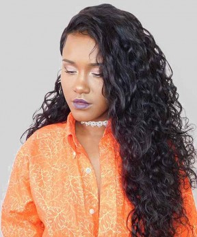 180% Density 360 Lace Frontal Wigs Pre Plucked With Baby Hair Water Wave