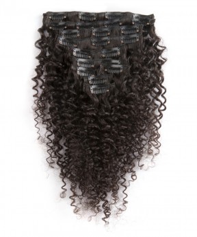 Deep Wave Brazilian Hair Clip In Human Hair Extensions 7 Pieces/Set Natural Color 120g/set