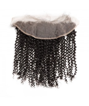 Kinky Curly Pre Plucked 13x4 Ear to Ear lace frontal Bleached Knots